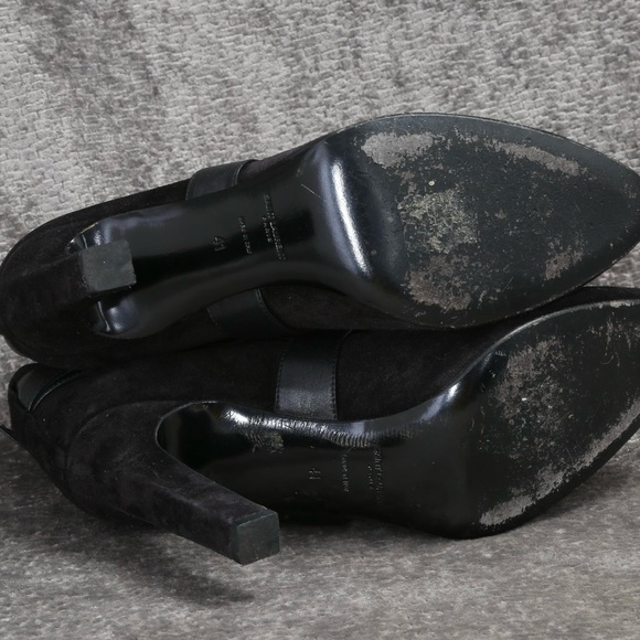 SAINT LAURENT PARIS BLACK SUEDE AND LEATHER STRAPPY JODHPUR BOOTS 41 / 10 US - Picture 5 of 8